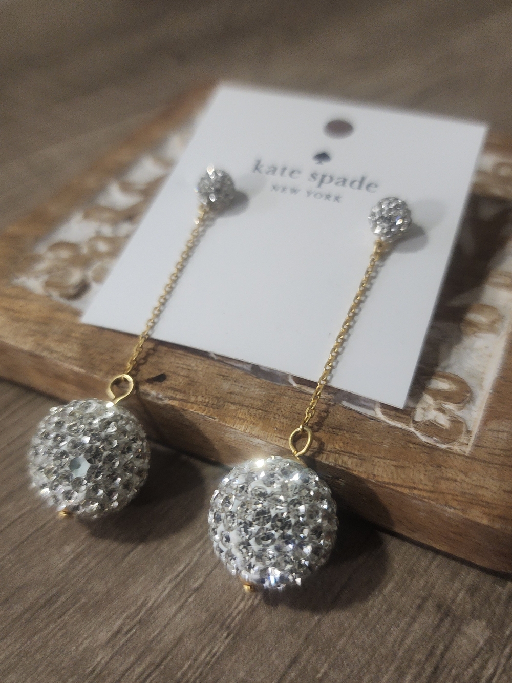 Kate Spade New York Gold & Crystal Drop Earrings